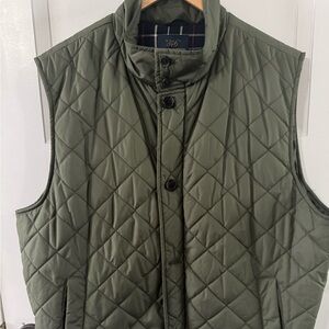 Men's Brooks Brothers Quilted Olive Green Vest XL
